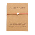Trendy Woven String Adjustable Friendship Bracelets Make a Wish Card Heart Woven Bracelet Custom Woven Bracelets for Women Men