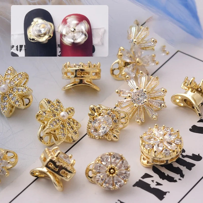 Paso Sico High Quality Japanese Manicure Zircon High Speed Rotating Nail Charms Beads Shimmer for Alloy Diamond Jewelry