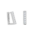 925 Sterling Silver Square Earrings Luxury Huggie Hoops Cubic Zirconia Stone Fine Jewelry for Women Men Trendy for Gift