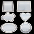 Large Small Cloud Heart Silicone Mold Resin Coaster Mold for Round Square Rectangle Oval