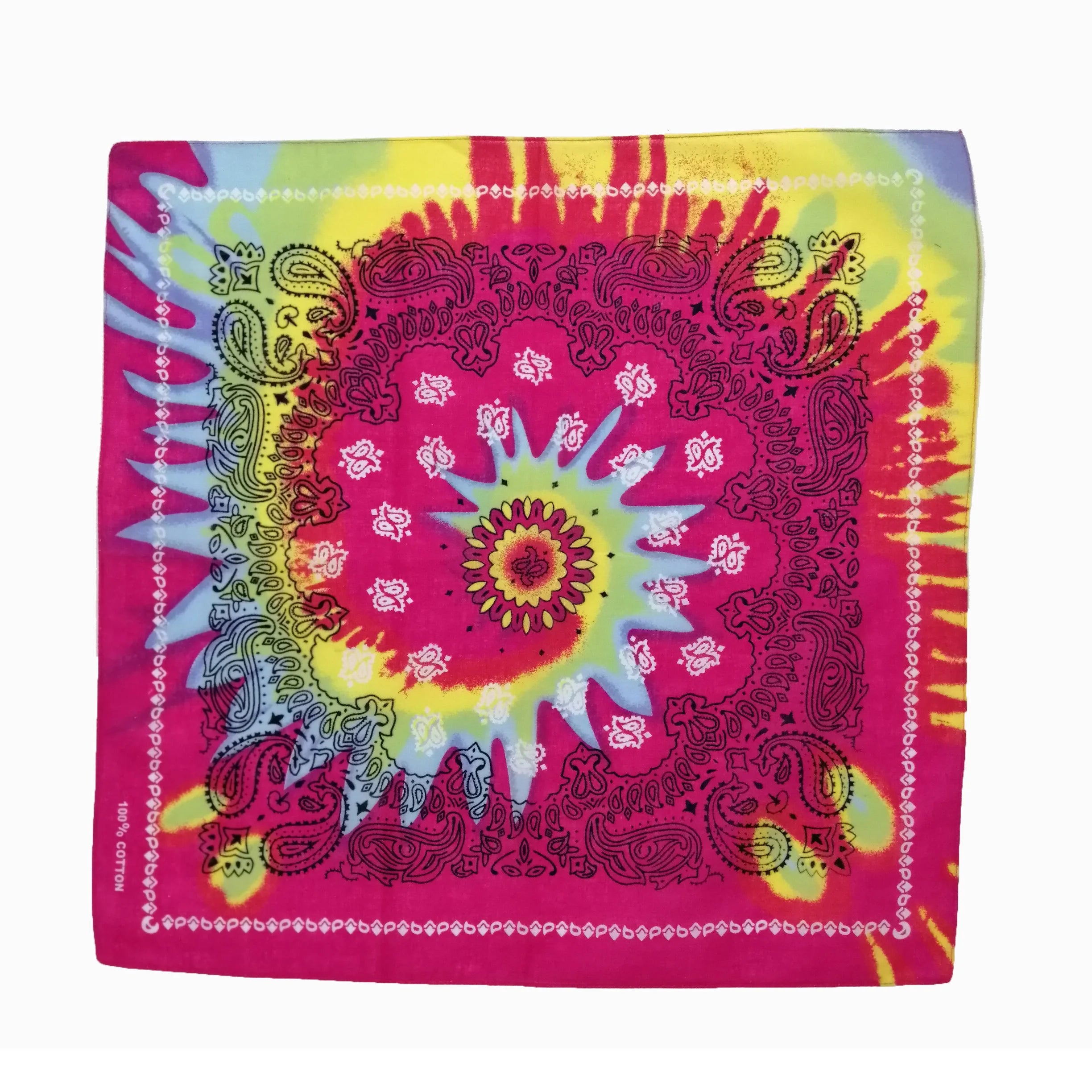 Manufacture High Delivery Wholesale Custom Print Neon Neck Scarf Cotton Polyester Headband Bandana