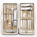 Gmagic Professional Stainless Steel Nail Care Tools Manicure and Pedicure Set 19 Pcs Durable Nail Clipper Set with PU Case