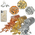 5G/Color*3 Jars Gold Foil Flakes for Resin with Silver/Gold/Rose Gold Total 15G Gold Leaf Sheet for Painting Crafts Art DIY
