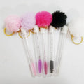 Popular Eyelash Extension Mascara Spoolie Cleaning Brush Disposable Keychain Lash Brush Tube With Free Design Lash Brushes
