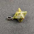 2026 Natural Unakite Gemstone Crystal Quartz Merkaba Star Pendants for Gifts and Souvenir Crystal Craft Necklace Accessory
