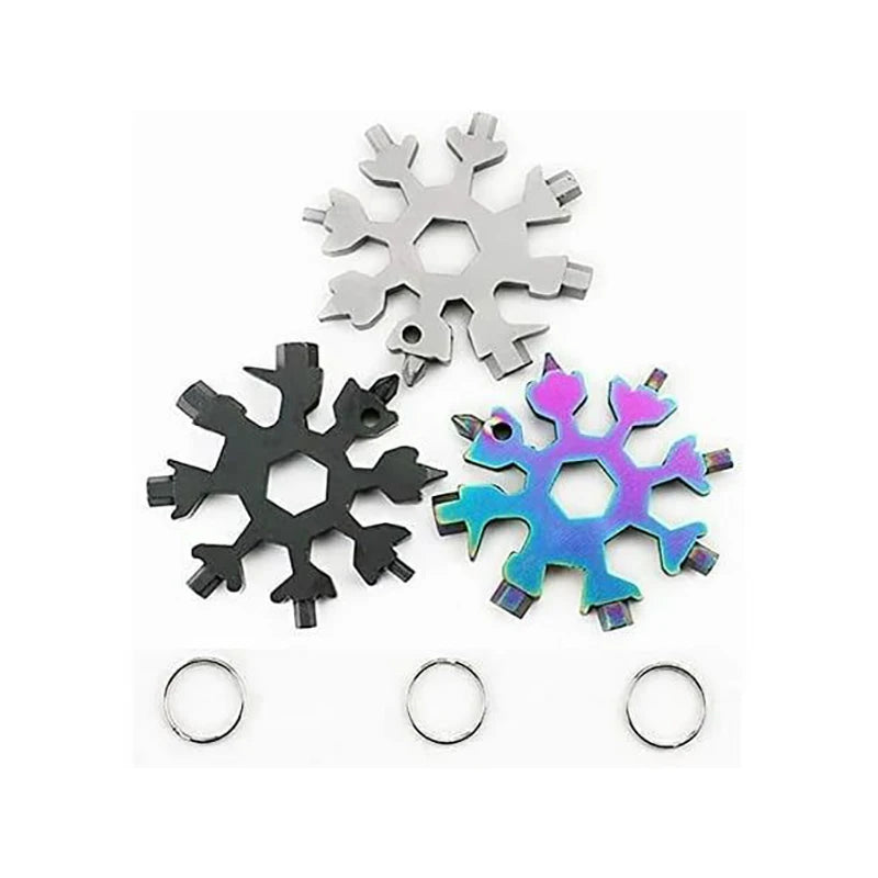 Free Custom Stainless Steel Zinc Alloy Opener Outdoor Portable Multi-tool Snow Flake Multitool 18 in 1 Snowflake Multi Tool