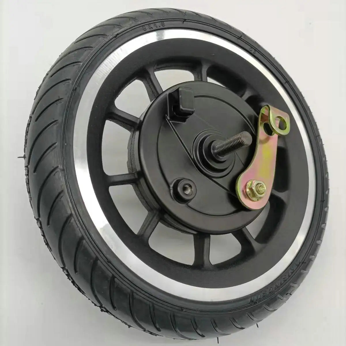 ELECTRIC SCOOTER WHEEL WITH 8INCH SOLID TYRE Non-Pneumatic UNinflatable CONVERSION PARTS THIN FORK OPENING