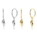 FUAMAY Aretes 18K Gold Plated Earrings Hoops Drop Earrings Conch Earrings