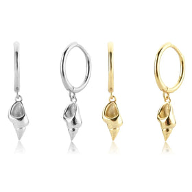 FUAMAY Aretes 18K Gold Plated Earrings Hoops Drop Earrings Conch Earrings