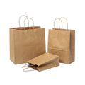 Cheap Classic Digital Printed Your Own Logo White Brown Kraft Gift Shopping Paper Bag with Handles