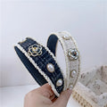 Hot Sale Luxury Headbands Camellia Tweed Headbands Women Hair Accessories Winter Hairband