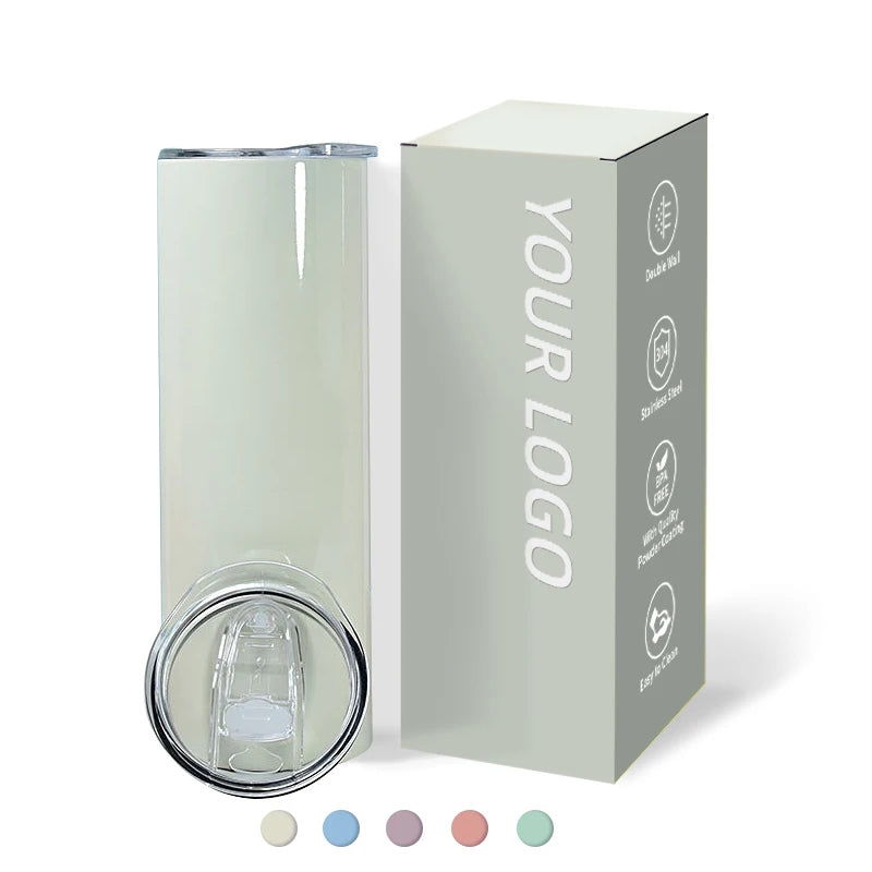 Custom 20oz Painting Stainless Steel Macaron Colored Straight Sublimation Tumbler With Straws and Lids for Drinking Coffee