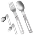 GeneTac KT027 304 Stainless Steel Frame Lock Foldable Fork Spoon Lightweight Outdoor Camping Cutlery for Camping Picnic Barbecue