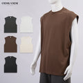 Wholesale Custom Logo Men Casual 100% Cotton Solid Tank Top Vest High Quality Loose Street Sleeveless T Shirts for Men