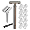 Brass Butterfly Long Handle Razor Men's Classic Manual Double Edge Blade Barber Safety Shaver Safety Razors Face Shaving Razor