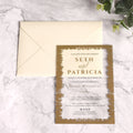 Clear Acrylic Wedding Invites Invitation Card with Gold Foiling Printing Custom with Envelope
