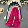 Summer High Waist Tie Casual Pants Loose Short Style Wide Leg Pleated Trousers for Women