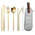 Reusable Portable Travel Cutlery Sets Office Stainless Steel Cutlery Set With Case