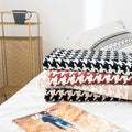 Wn Factory Good Selling Warm Soft Cozy Houndstooth 100% Cotton Knitted Throw Blanket for Sleeping Home  Oeko-tex