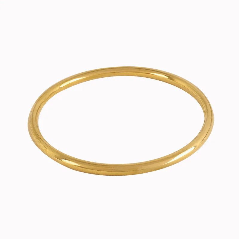 Stainless Steel Solid Smooth 18K Gold Color Circle Bracelet 4N Ancient Heritage Bracelet Titanium Steel Bracelet Personality