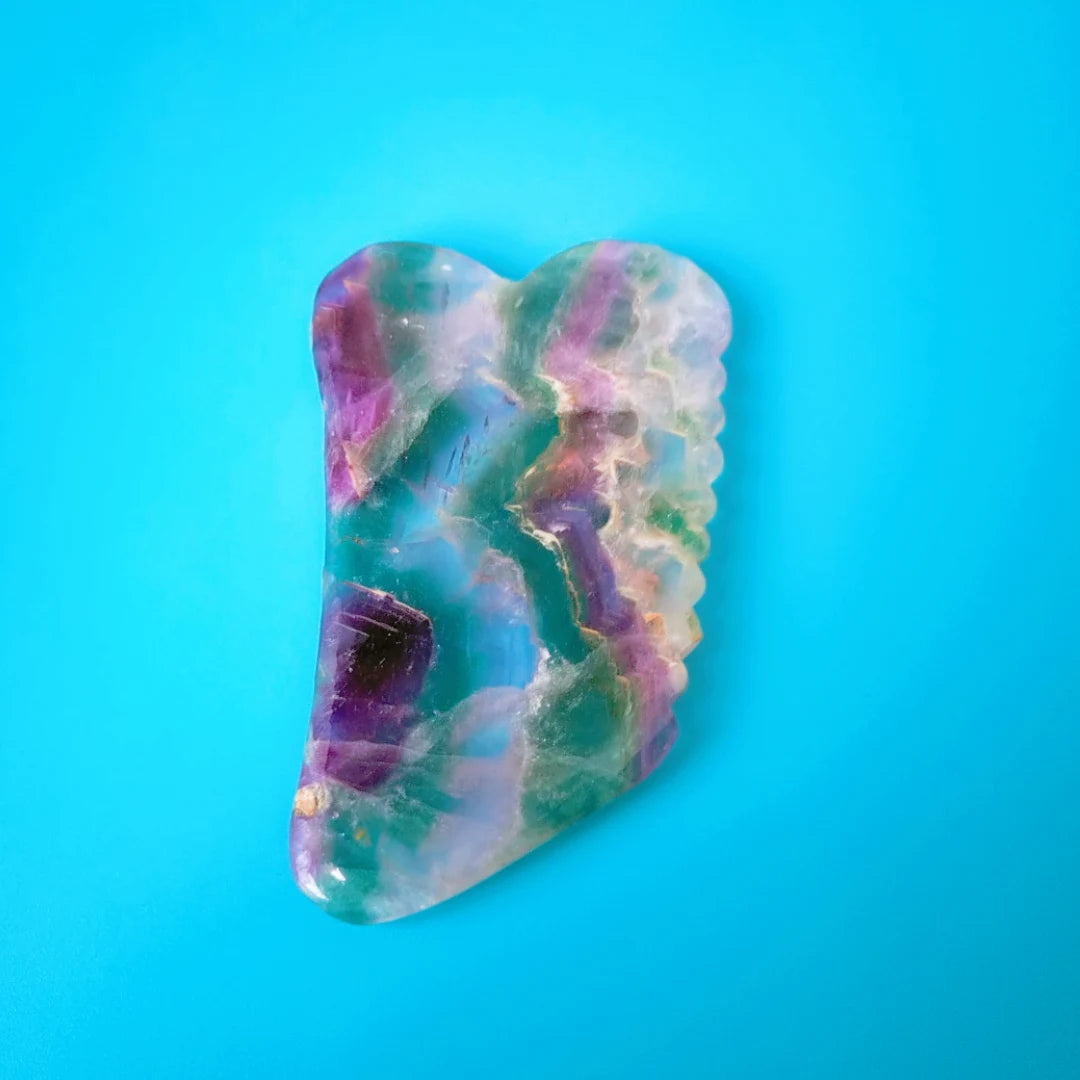 Huiying Hottest Style Fluorite Gua Sha Tool square jagged Shape for Anti Aging