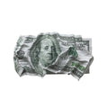 JZ Handmade Canvas 3D Abstract Dollar Wall Art Large Home Decor Painting Mixed Media Artwork Modern Money Concept