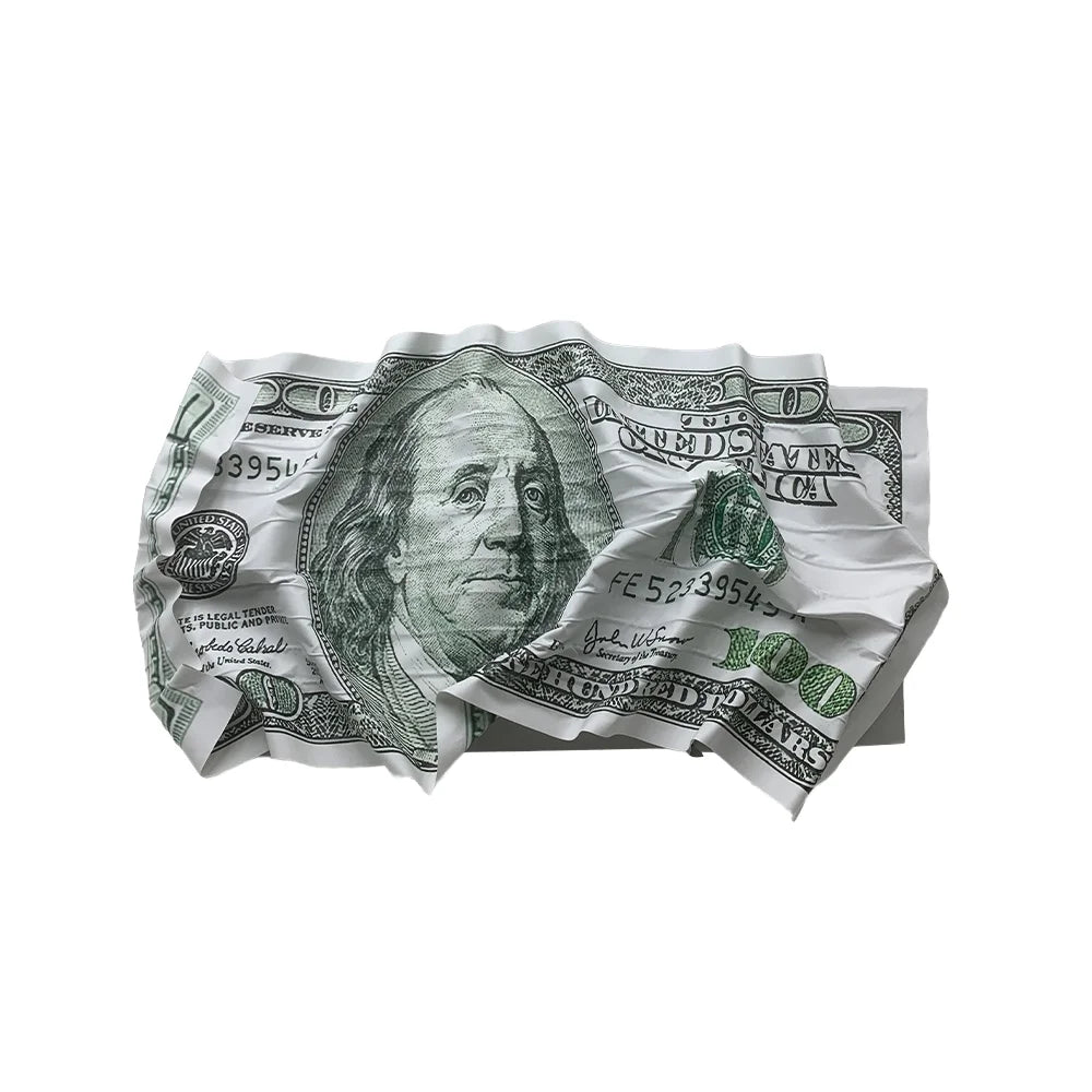 JZ Handmade Canvas 3D Abstract Dollar Wall Art Large Home Decor Painting Mixed Media Artwork Modern Money Concept