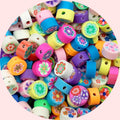 DIY Solid White Porcelain Clay Beads 1000pcs/Bag Polymer Fruit Smiles Flowers Jewelry Making-Necklaces Bracelets Accessories
