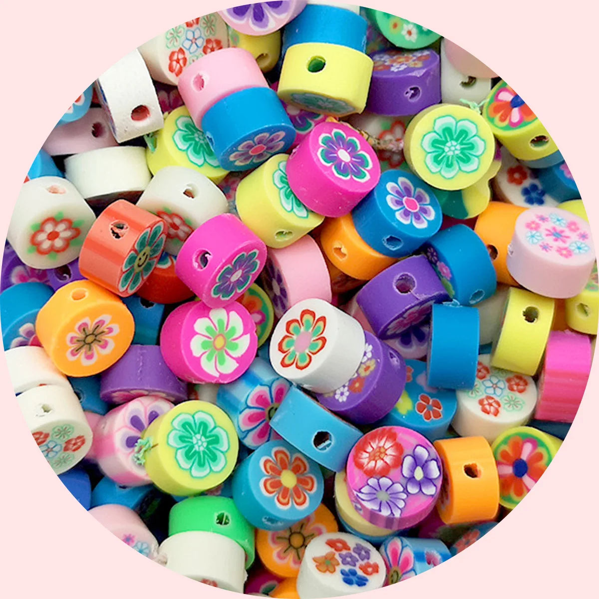 DIY Solid White Porcelain Clay Beads 1000pcs/Bag Polymer Fruit Smiles Flowers Jewelry Making-Necklaces Bracelets Accessories