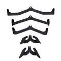 ZHOYA Wholesale 5-Piece Steel Mag Grip Gym Handle Bar Set for Fitness Body Building Weight Lifting-Black MegaBDM