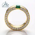Custom Make Green Color Emerald Cut S925 Yellow Gold Plated With Moissanite Wedding Ring for Men Holycome  CLASSIC Emerald Ring