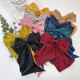Elegant Women's Butterfly Bow Knot Spring Clip Hairpin Clips-Solid Color Ribbon European American Style Customizable Design N&X
