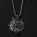 Fashionable Roaring Wolf Head Pendant Necklace Retro Punk Style Simple Design Durable Zinc Alloy Link Chain for Men and Women