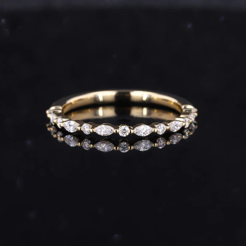 Fashion Jewelry Personalized 1 5x3mm Marquise Moissanite 14K Gold Lifetime Engagement Ring for Women Anniversary Gift