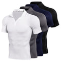 Customizable Logo Men's Sporty Gym Compression Exercise Shirts Breathable Quick-Drying Short Sleeve Mock Turtleneck for Summer