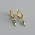 Fashion Hoop Earrings 925 Silver Jewelry Marquise Shaped Diamond Set Earrings Jewelry Women