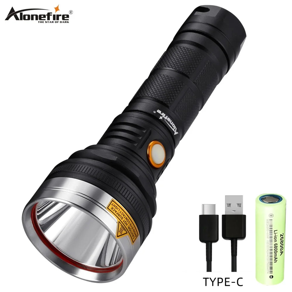 Alonefire X28 SST40 Led 20W Super Bright Powerful Usb Rechargeable Flashlight Waterproof Torch Outdoor Hunting Light 26800