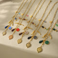 New Custom Fashion 18K PVD Gold-plated Stainless Steel Jewelry Butterfly Eye Heart Pendant Women's Necklace