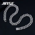 JINSE Hip Hop Cuban Link Chain High Luxury Cubic Zirconia Necklace Men Fashion Necklace