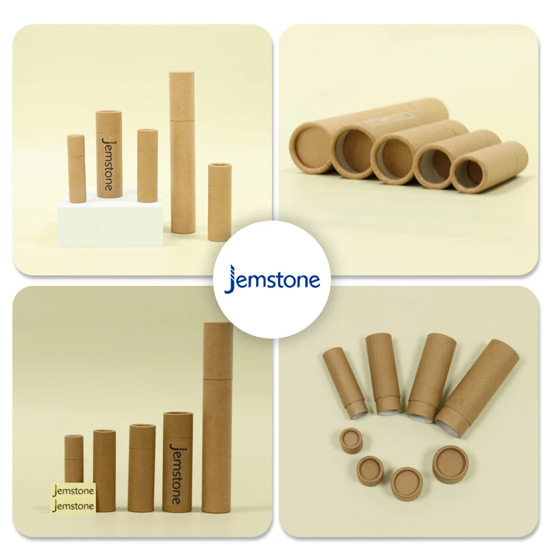 Eco Friendly  Round Food Grade  Stick Craft Lip Balm Cardboard Deodorant Containers Kraft Push up Paper Tubes