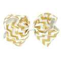 Gold Silver Glitter Chevron 8 Inch Nylon Unicorn Party Children's Girls Teenage Hair Bow