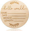 Home Decoration Wooden Monthly Milestone Card Baby's Cross-Style Engraved Pattern for Milestone Sign Decor