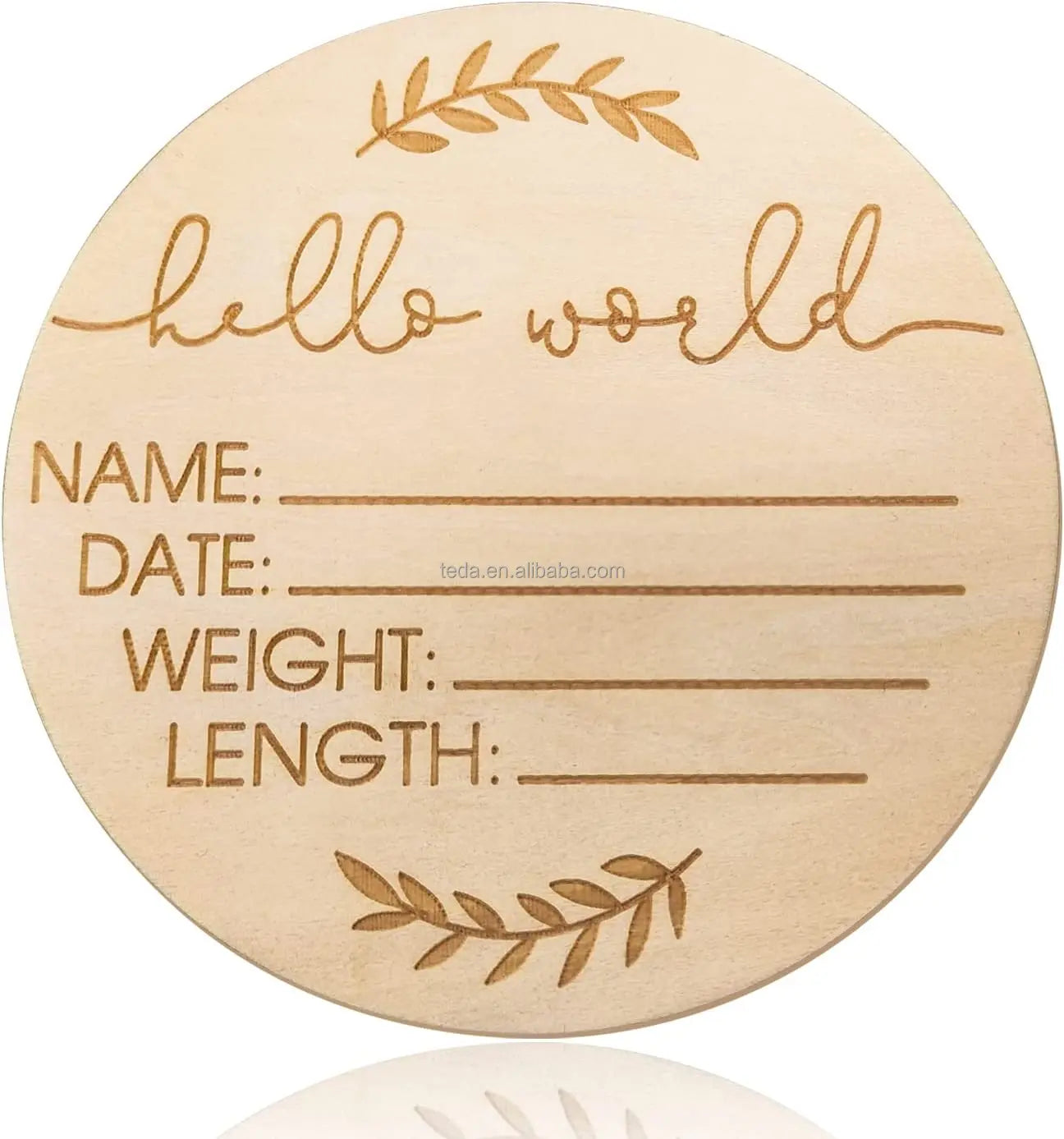 Home Decoration Wooden Monthly Milestone Card Baby's Cross-Style Engraved Pattern for Milestone Sign Decor