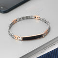 OEM Jewelry Factory Homme PVD Rose Gold Plated 316 Stainless Steel Carbon Fiber Chain Bracelet Men Jewelry Waterproof Fadeless
