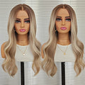 Julianna Futura Kanekalon Wholesale High Temperature Fiber Highlight Black Blonde Lace Frontal Synthetic Lace Front Wigs