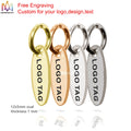 50pcs Custom Logo Tags Laser Engrave Mini Oval Tags 12*5mm Custom Metal Charm Stainless Steel Necklace Tags