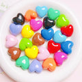 20mm Cute Acrylic Love Heart Beads Opaque DIY  Spacer Loose Beads for Valentine Jewelry Making DIY Crafts Bracelet Necklace