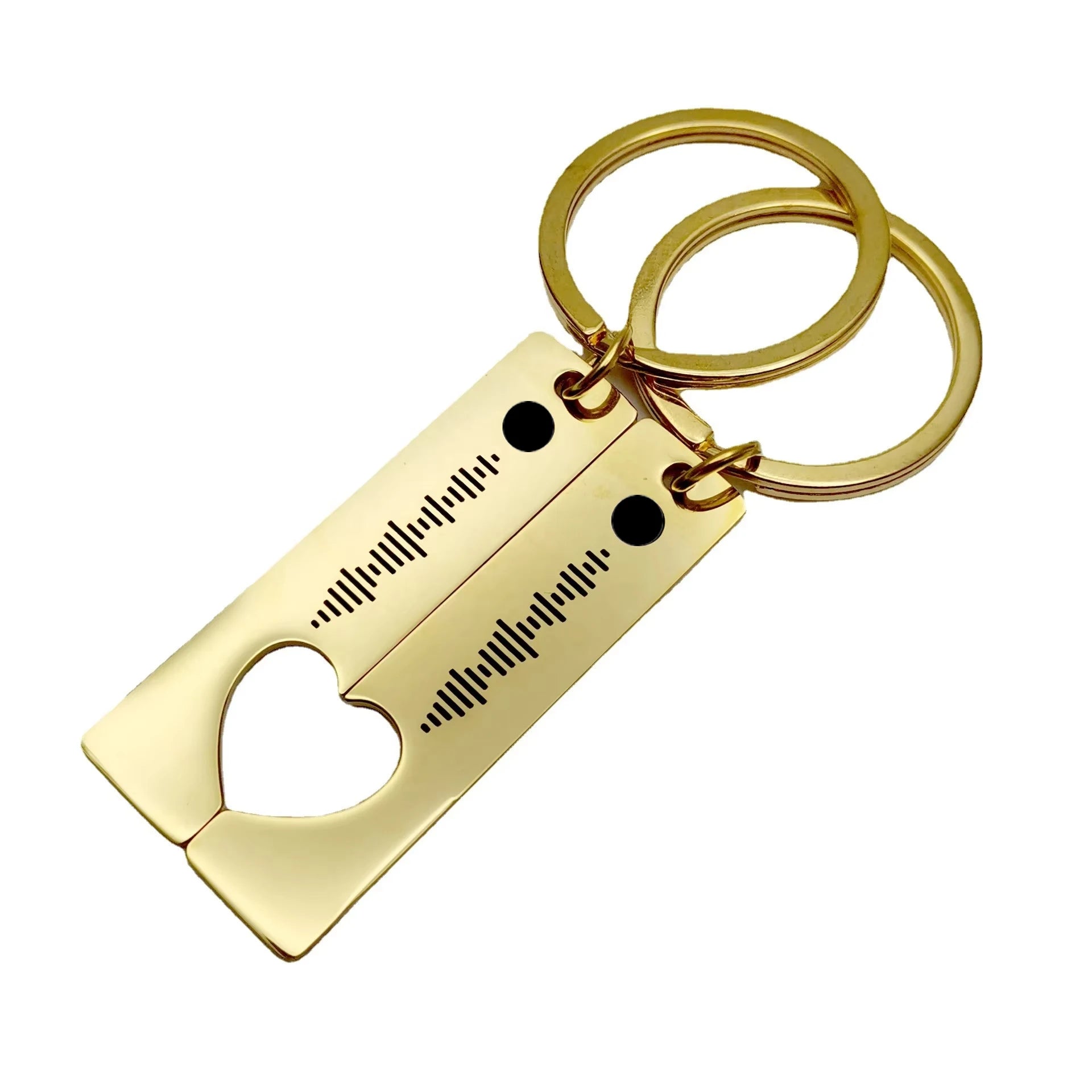 Personalised Metal Heart Keychain Sublimation Custom Birthday Gift Ideas Music Player Keychain with Logo