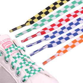 23 New Plaid Casual Cloth Shoe Board Sneaker with Black and White Checkered Flat Laces for Racing Track