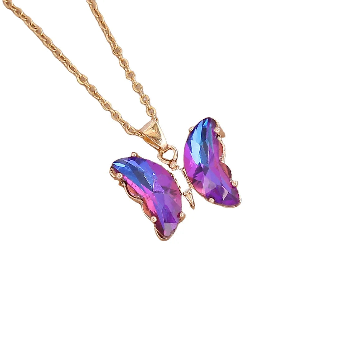 Gradient Butterfly Necklace Female Fashion Necklace Personalized Clavicle Chain Necklace for Women